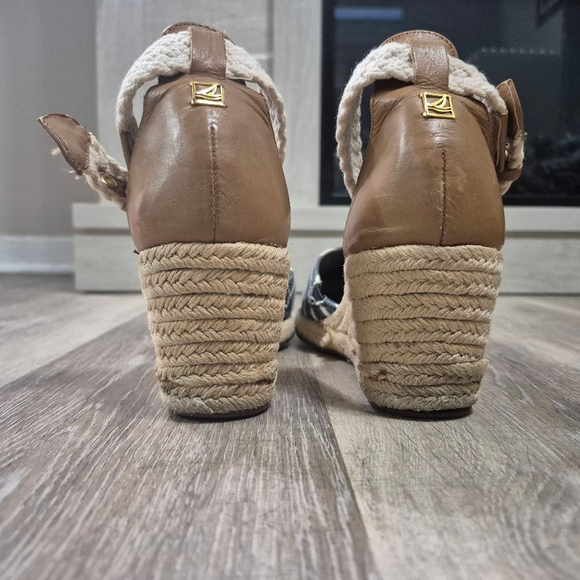 Women's Sperry Espadrille Wedge Sandals Blue/White Striped Sz 8 - Picture 6 of 9